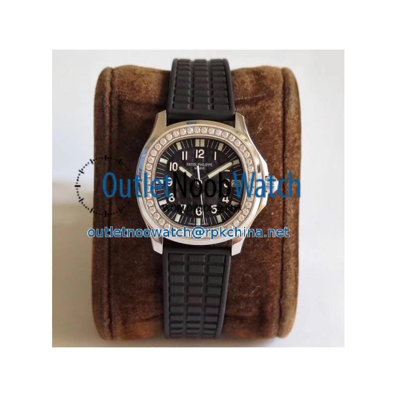 Replica Patek Philippe Aquanaut Luce Ladies 5067A-001 N Stainless Steel & Diamonds Black Dial Swiss 324SC