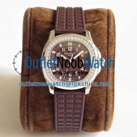 Replica Patek Philippe Aquanaut Luce Ladies 5067A-023 N Stainless Steel & Diamonds Chocolate Dial Swiss 324SC