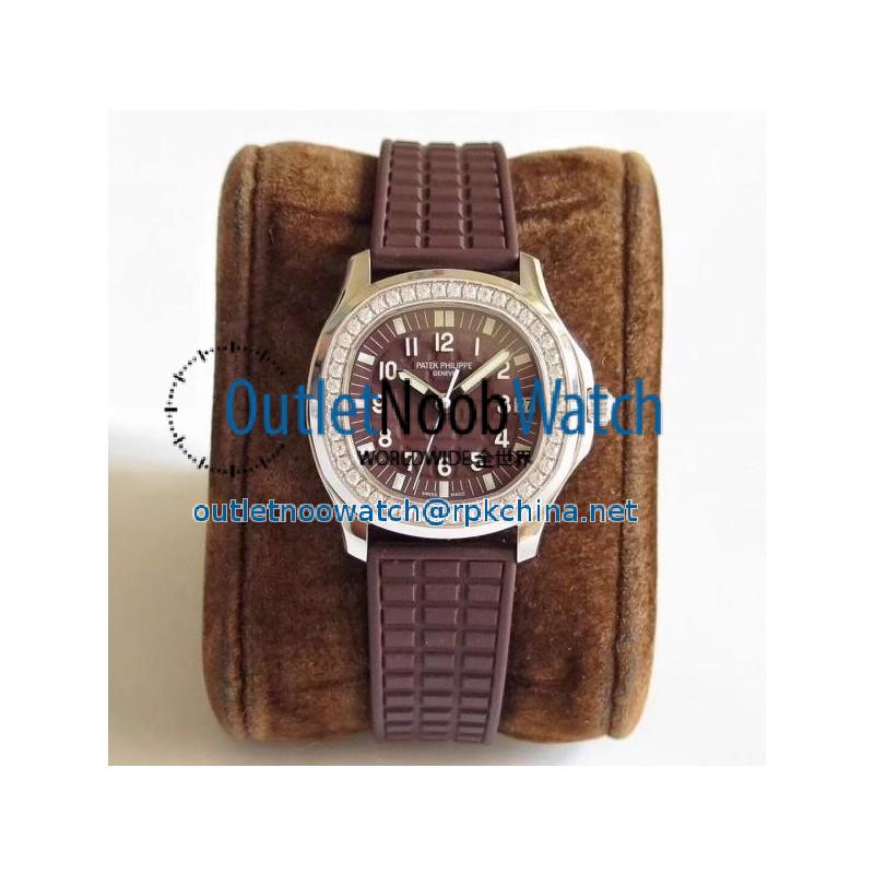 Replica Patek Philippe Aquanaut Luce Ladies 5067A-023 N Stainless Steel & Diamonds Chocolate Dial Swiss 324SC