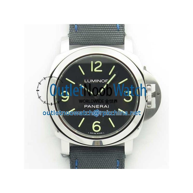 Replica Panerai Luminor Base Blue Logo 3 days Acciaio PAM774 XF Stainless Steel Black Dial A6498