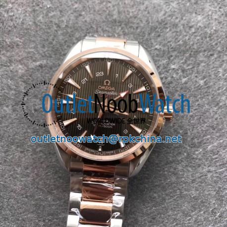 Replica Omega Seamaster Aqua Terra 150M GMT 43MM 231.20.43.22.06.003 VS Stainless Steel & Rose Gold Brown Dial Swiss 8605