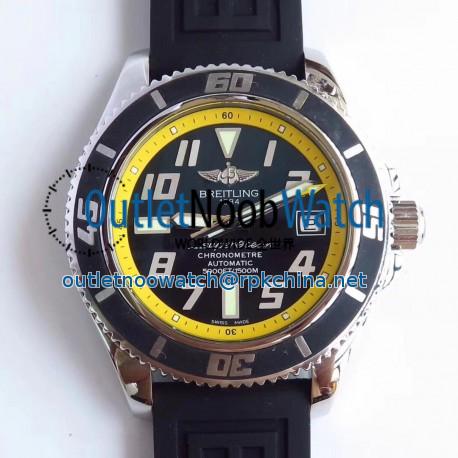 Replica Breitling Superocean 42 Abyss Yellow A1736402/BA32 ZF Stainless Steel Black & Yellow Dial Swiss 2824-2