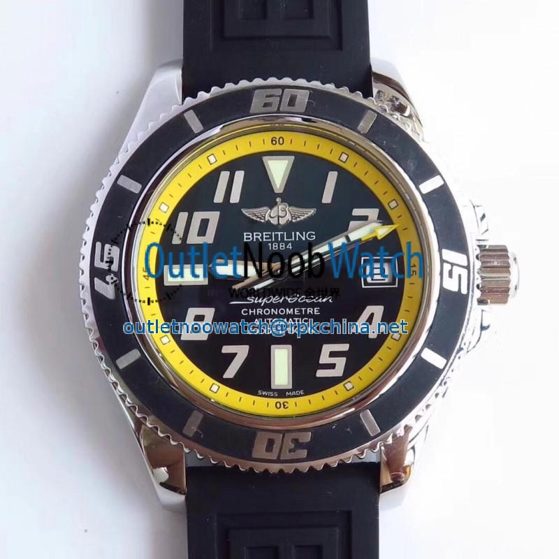 Replica Breitling Superocean 42 Abyss Yellow A1736402/BA32 ZF Stainless Steel Black & Yellow Dial Swiss 2824-2