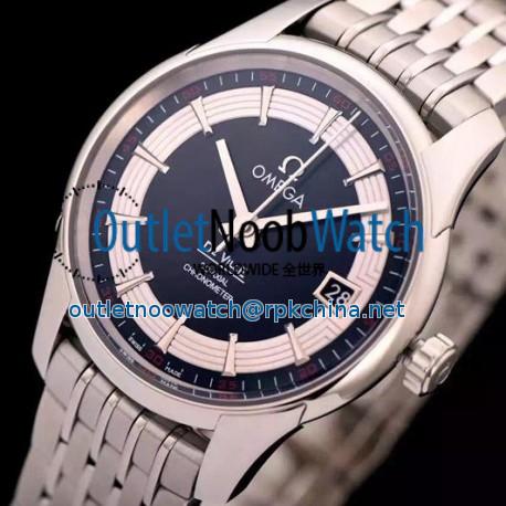 Replica Omega De Ville 41MM Stainless Steel Black Dial Swiss 8500