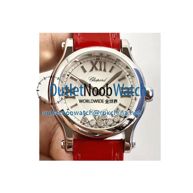 Replica Chopard Happy Sport 36MM Automatic 278559-3001 N Stainless Steel Silver & Diamond Dial Swiss 2892