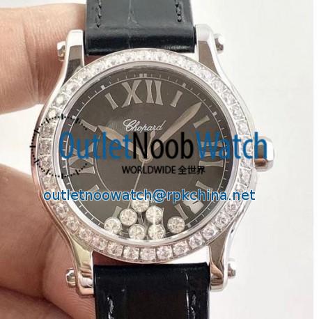 Replica Chopard Happy Sport 36MM Automatic 278475-3048 N Stainless Steel & Diamond Black & Diamond Dial Swiss 2892