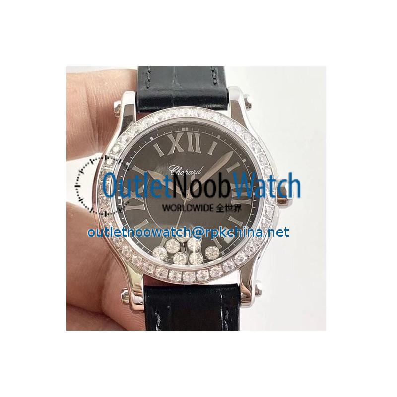 Replica Chopard Happy Sport 36MM Automatic 278475-3048 N Stainless Steel & Diamond Black & Diamond Dial Swiss 2892