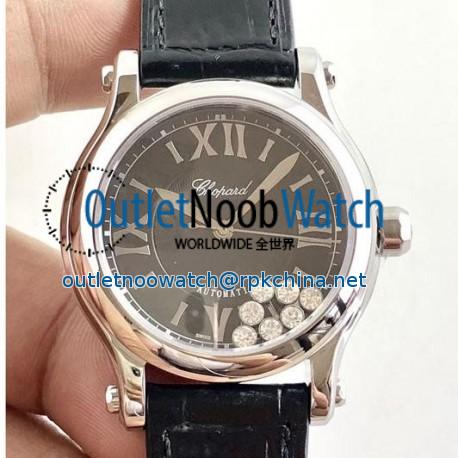 Replica Chopard Happy Sport 36MM Automatic 278475-3014 N Stainless Steel Black & Diamond Dial Swiss 2892