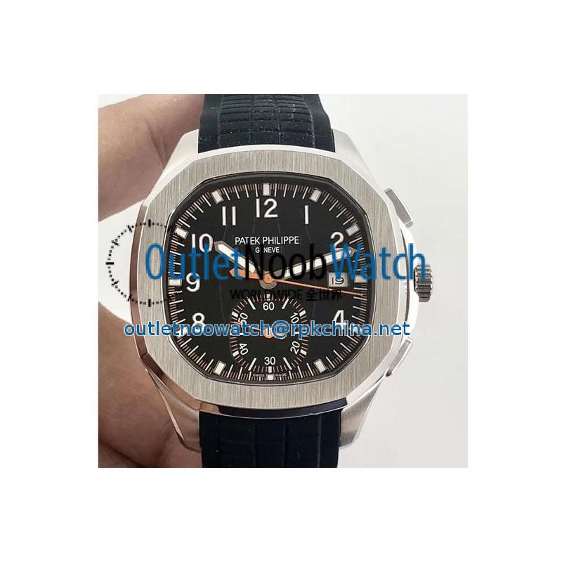 Replica Patek Philippe Aquanaut Chronograph 5968A N Stainless Steel Black Dial Swiss CH28-520C