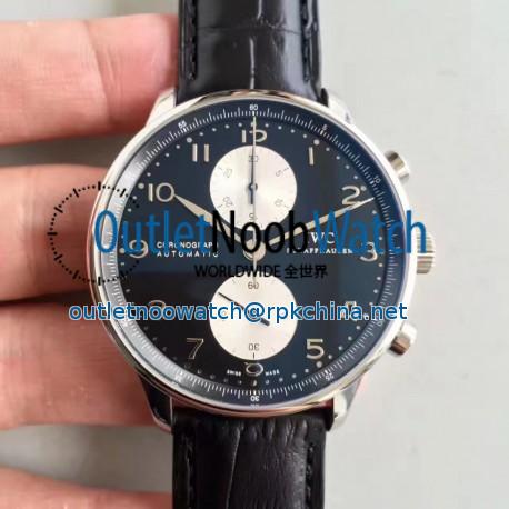 Replica IWC Portugieser Chronograph IW371404 ZF Stainless Steel Black & White Dial Swiss 7750