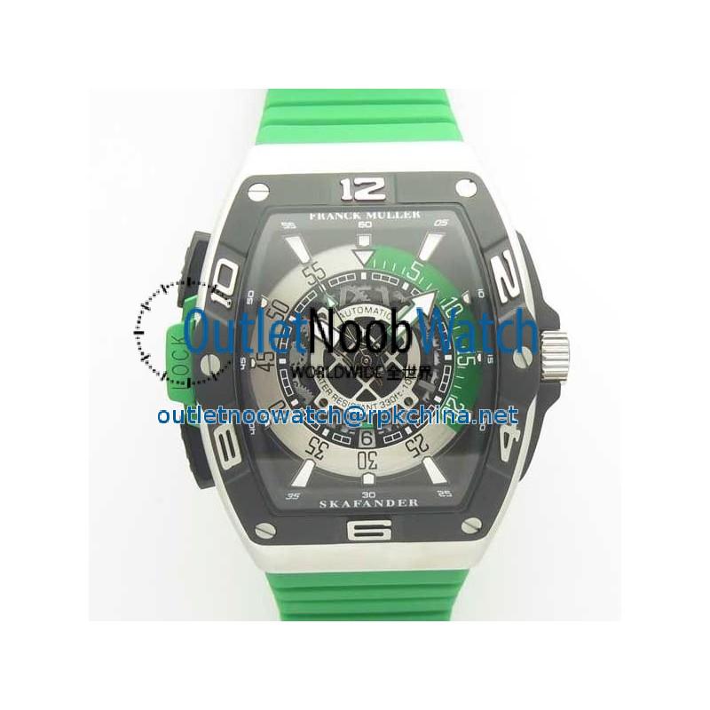 Replica Franck Muller Skafander SKF 46 DV SC DT N Stainless Steel Green Skeleton Dial M8215