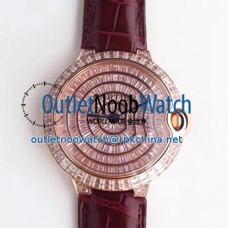 Replica Ballon Bleu De Cartier T Diamond N Rose Gold Diamond Dial M9015