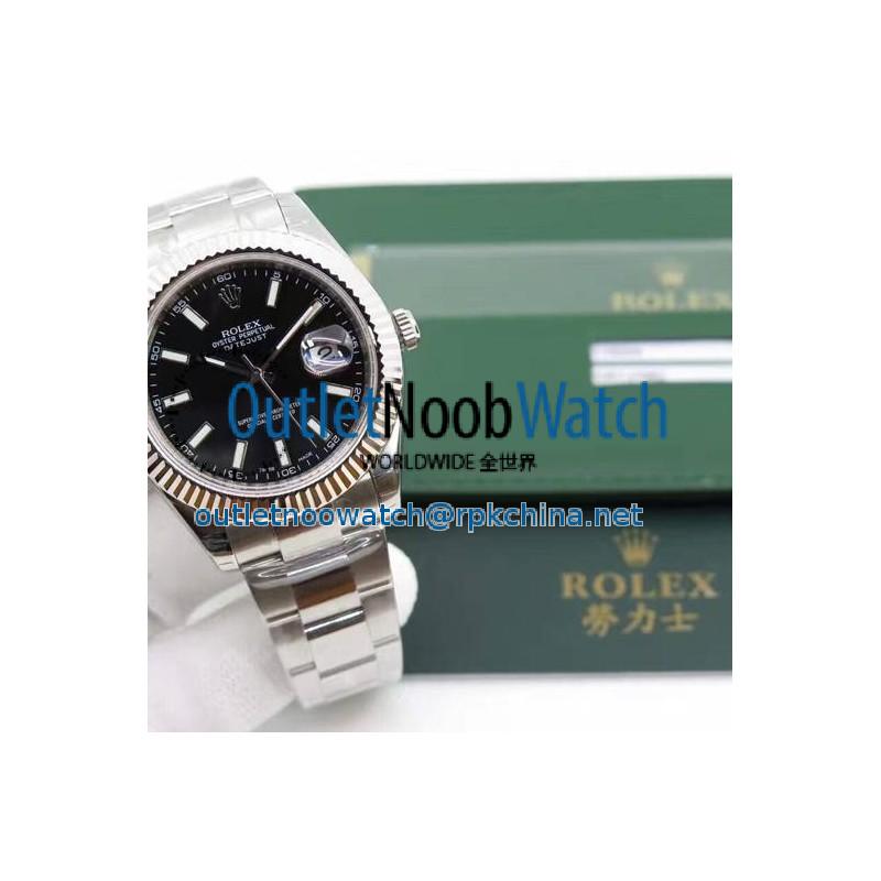 Replica Rolex Datejust II 116334 41MM EW Stainless Steel Black Dial Swiss 3136