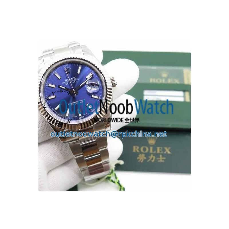 Replica Rolex Datejust II 116334 41MM EW Stainless Steel Blue Dial Swiss 3136