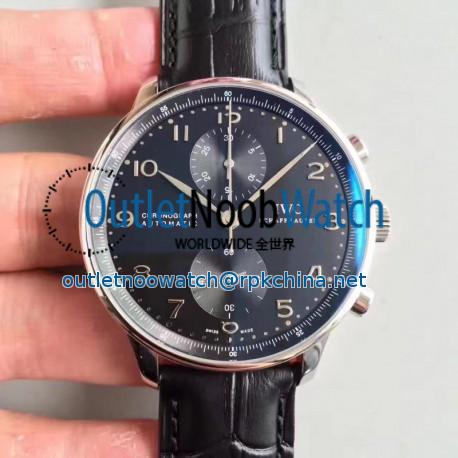 Replica IWC Portugieser Chronograph IW371447 ZF Stainless Steel Black Dial Swiss 7750