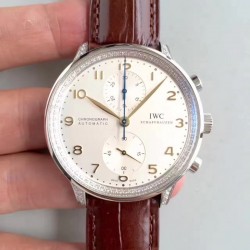 Replica IWC Portugieser Chronograph IW371445 ZF Stainless Steel & Diamonds White Dial Swiss 7750