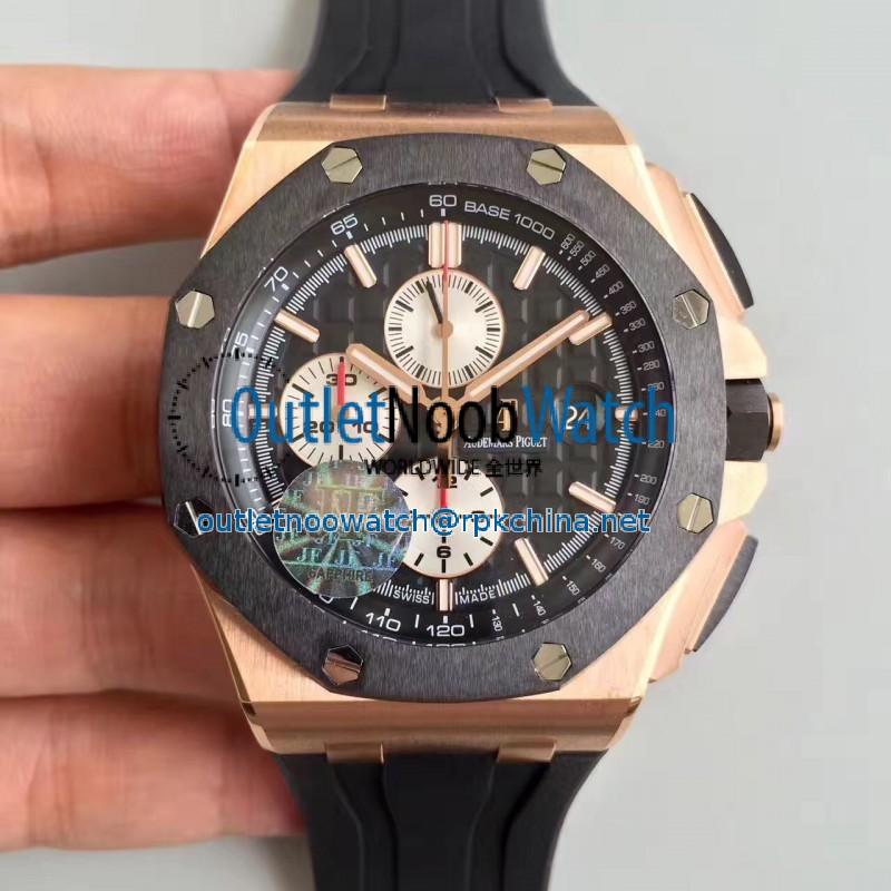 Replica Audemars Piguet Royal Oak Offshore 26401RO.OO.A002CA.01 JF V2 Rose Gold Black Dial Swiss 3126