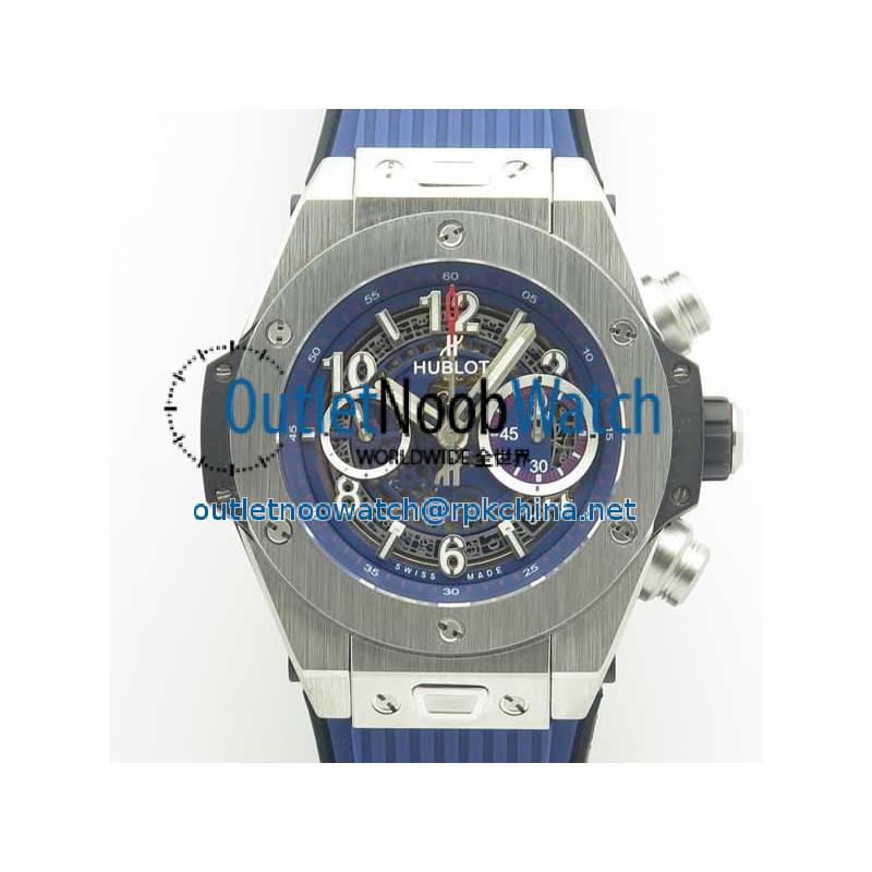 Replica Hublot Big Bang Unico Magic Sapphire 411.JX.1170.RX 3A Stainless Steel Blue Skeleton Dial Swiss HUB1242