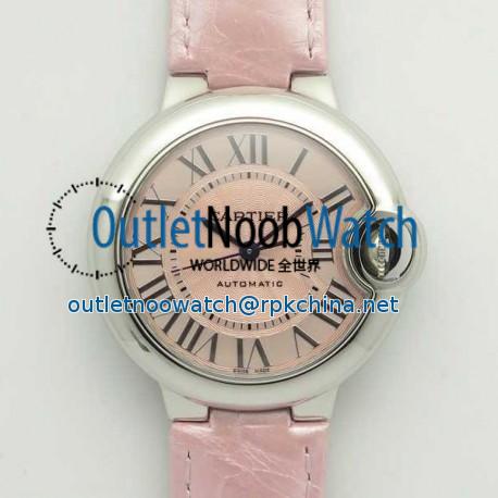 Replica Ballon Bleu De Cartier 33MM WSBB0002 AF Stainless Steel Pink Dial Seiko NH05A