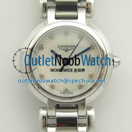 Replica Longines Primaluna Elegant Ladies L8.110.4.87.6 GS  Stainless Steel Mother Of Pearl Dial Swiss Cal L250