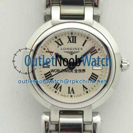 Replica Longines Primaluna Elegant Ladies L8.110.4.71.6 GS  Stainless Steel White Dial Swiss Cal L250