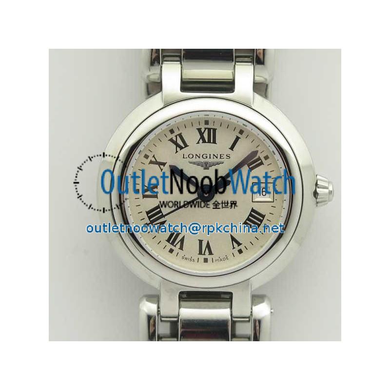 Replica Longines Primaluna Elegant Ladies L8.110.4.71.6 GS  Stainless Steel White Dial Swiss Cal L250