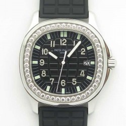 Replica Patek Philippe Aquanaut Luce Ladies 5067A-001 JJ Stainless Steel & Diamonds Black Dial Swiss E23-250SC