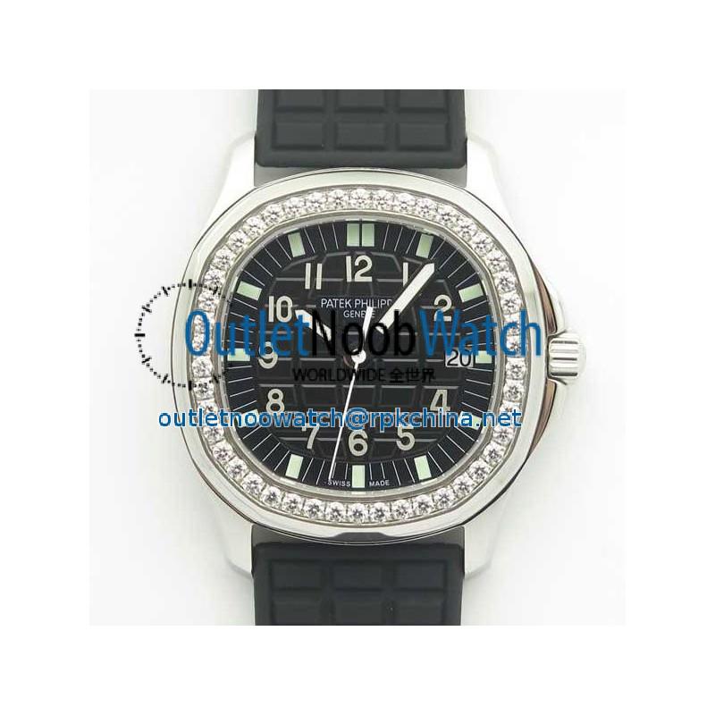 Replica Patek Philippe Aquanaut Luce Ladies 5067A-001 JJ Stainless Steel & Diamonds Black Dial Swiss E23-250SC