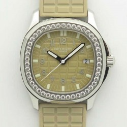 Replica Patek Philippe Aquanaut Luce Ladies 5067A  JJ Stainless Steel & Diamonds Beige Dial Swiss E23-250SC