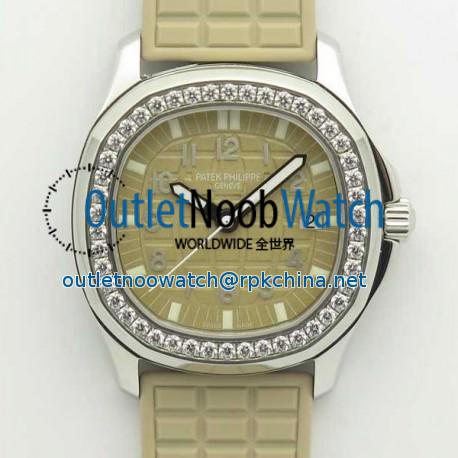 Replica Patek Philippe Aquanaut Luce Ladies 5067A  JJ Stainless Steel & Diamonds Beige Dial Swiss E23-250SC