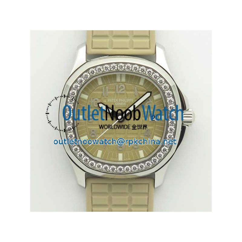 Replica Patek Philippe Aquanaut Luce Ladies 5067A  JJ Stainless Steel & Diamonds Beige Dial Swiss E23-250SC