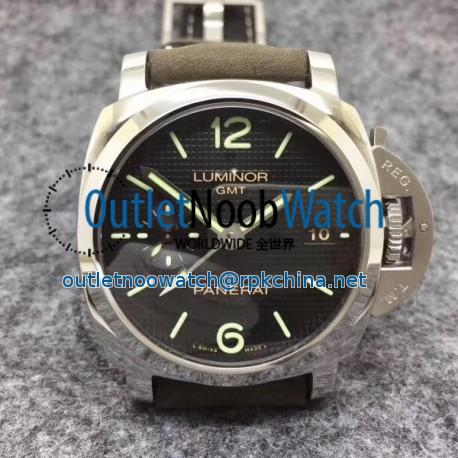 Replica Panerai  Luminor 1950 3 Days GMT PAM535 Q Edition Paris hobnails ZF Stainless Steel Black Dial Swiss P9001