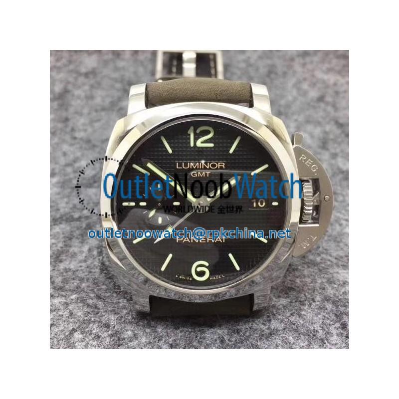 Replica Panerai  Luminor 1950 3 Days GMT PAM535 Q Edition Paris hobnails ZF Stainless Steel Black Dial Swiss P9001