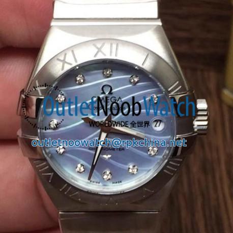 Replica Omega Constellation Double Eagle Lady 27MM Stainless Steel Blue Dial Swiss 8520