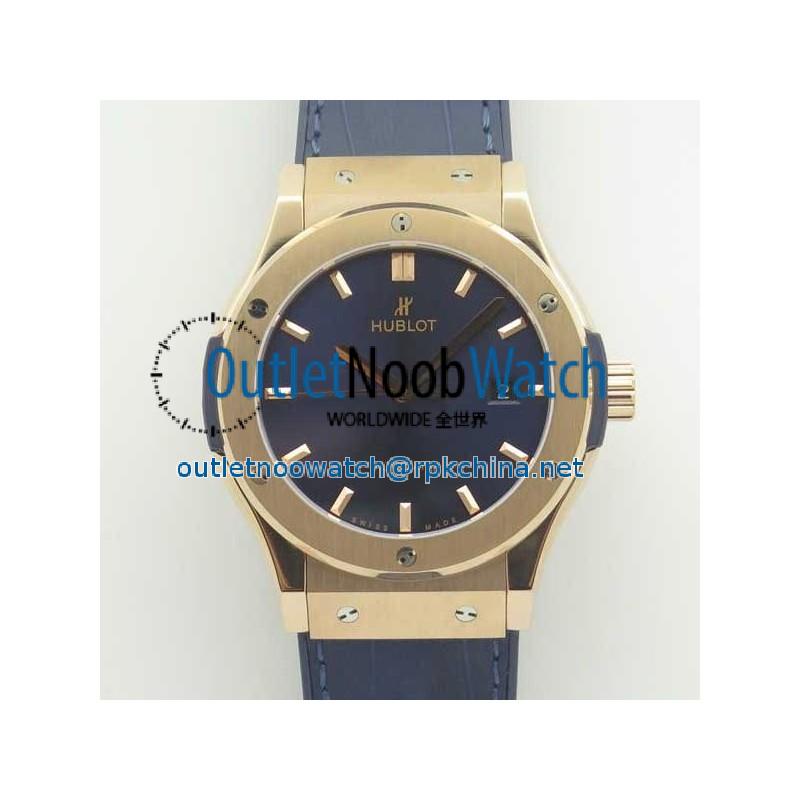 Replica Hublot Classic Fusion Blue King Gold 42MM 511.OX.7180.LR F16 Rose Gold Blue Dial Swiss 2892