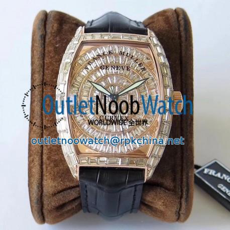 Replica Franck Muller Casablanca 8880 C DT ABF Rose Gold & Diamonds Diamond Dial Swiss 2824-2