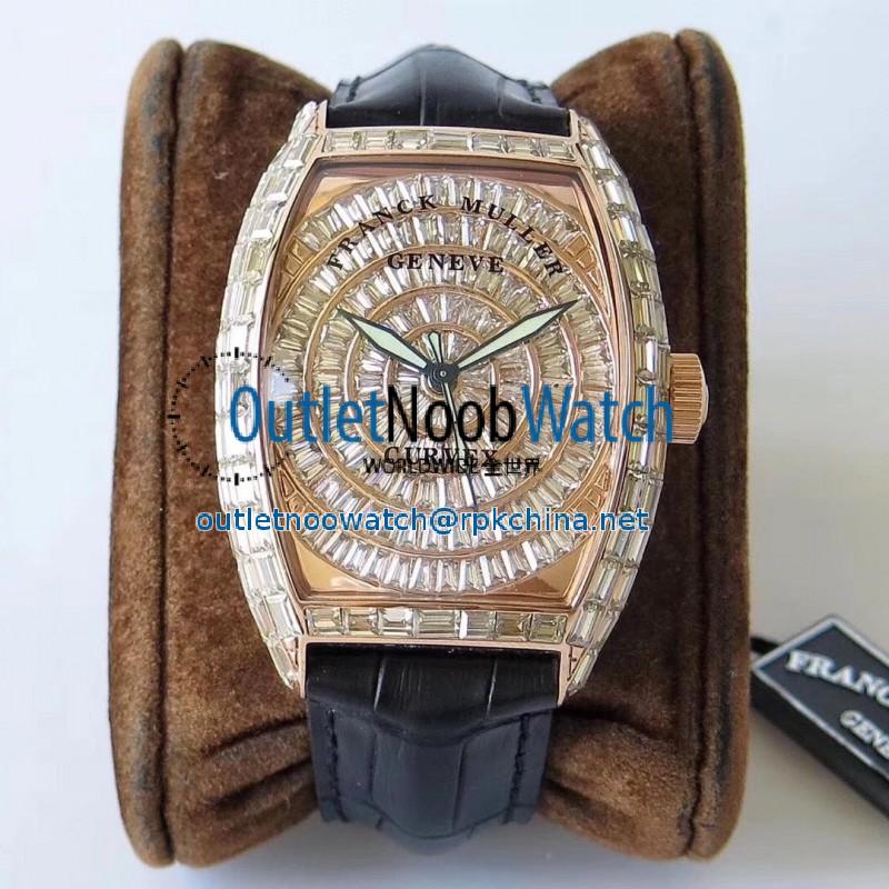 Replica Franck Muller Casablanca 8880 C DT ABF Rose Gold & Diamonds Diamond Dial Swiss 2824-2