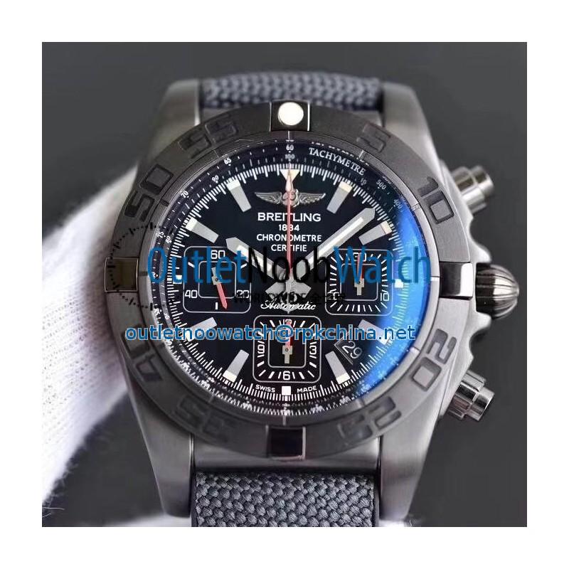 Replica Breitling Chronomat 44 Blacksteel MB0111C3/BE35 GF PVD Black Dial Swiss 7750