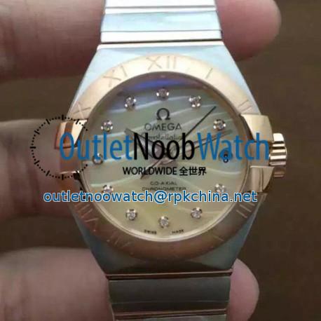 Replica Omega Constellation Double Eagle Lady 27MM Stainless Steel & Rose Gold Gold Dial Swiss 8520