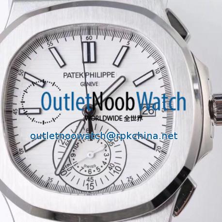 Replica Patek Philippe Nautilus Chronograph 5980 PP Stainless Steel White Dial Swiss 7750