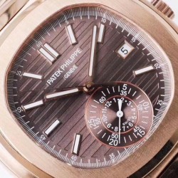 Replica Patek Philippe Nautilus Chronograph 5980/1R PP Rose Gold Chocolate  Dial Swiss 7750