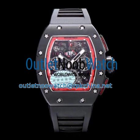 Replica Richard Mille RM011 Felipe Massa Chronograph Limited Edition KV Ceramic Red  Skeleton Dial Swiss 7750