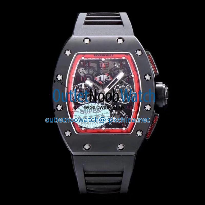 Replica Richard Mille RM011 Felipe Massa Chronograph Limited Edition KV Ceramic Red  Skeleton Dial Swiss 7750