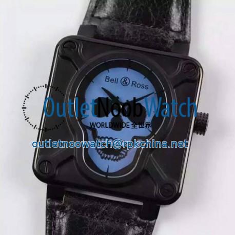 Replica Bell & Ross BR 01 Skull PVD Blue Dial M9015