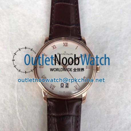 Replica Blancpain Villeret Grande Date 6669-3642-55B HG V2 Rose Gold White Dial Swiss 6950