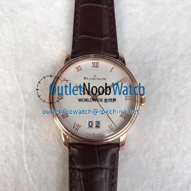 Replica Blancpain Villeret Grande Date 6669-3642-55B HG V2 Rose Gold White Dial Swiss 6950