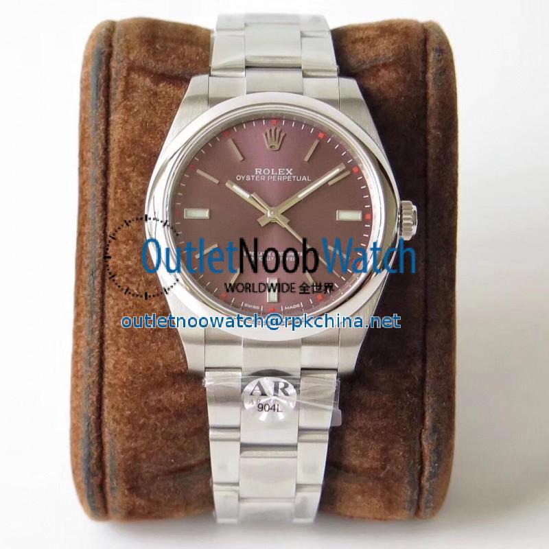 Replica Rolex Oyster Perpetual 39 114300 AR Stainless Steel 904L Red Dial Swiss 3132