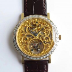 Replica Piaget Altiplano Skeleton Tourbillon BBR Yellow Gold & Diamonds Yellow Gold Skeleton Dial Swiss Tourbillon