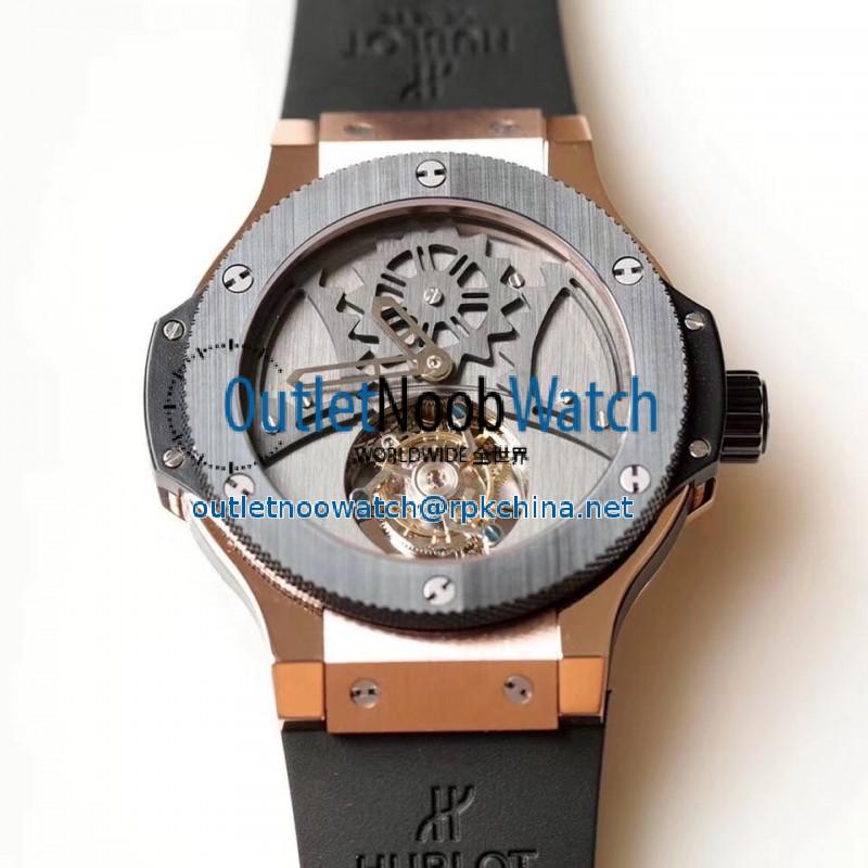 Replica Hublot Big Bang Tourbillon N Rose Gold Stainless Steel Dial Swiss Tourbillon