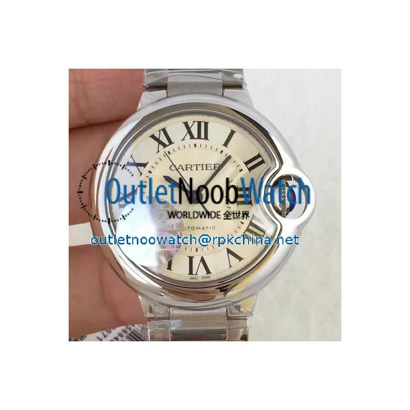 Replica Cartier Ballon Bleu 33MM JF Stainless Steel White Dial M9015